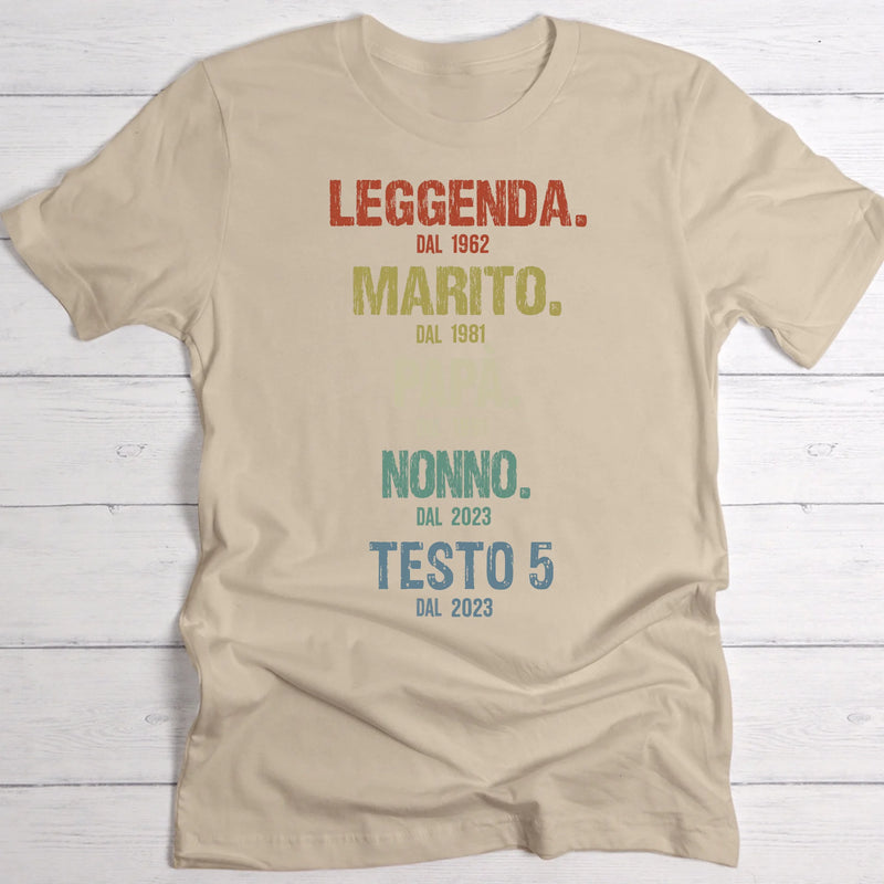 Leggenda - Maglietta personalizzata da uomo per la Festa del Papà