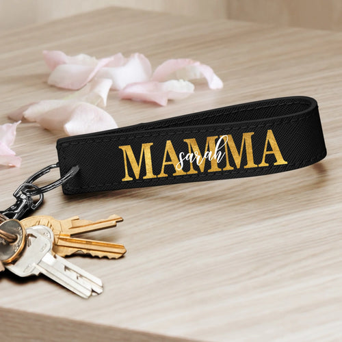 Portachiavi personalizzato per Mamma in similpelle PU con moschettone, design elegante personalizzabile – Motiv 2
