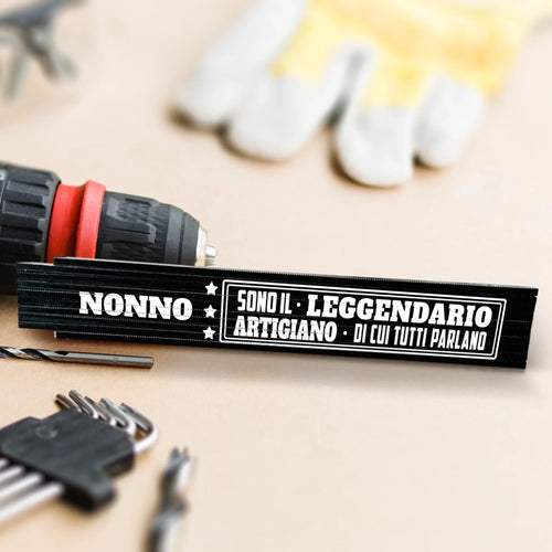 Metro pieghevole personalizzato in legno da 2 metri, regalo personalizzabile per papà e nonno - Leggendario