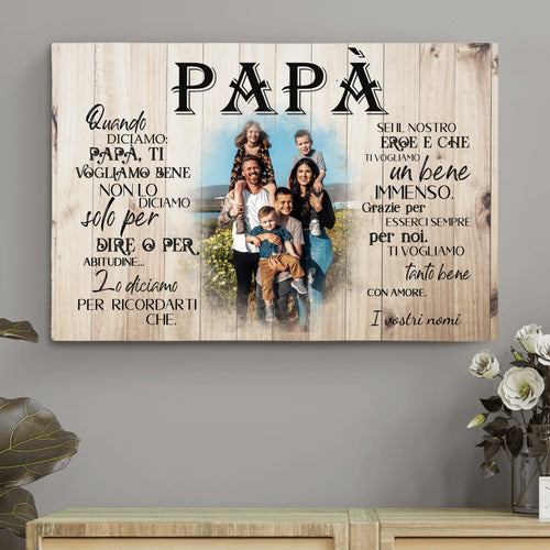 Tela personalizzata per papà con stampa nitida, colori intensi e cornice in legno massello - regalo per genitori – Motiv 2