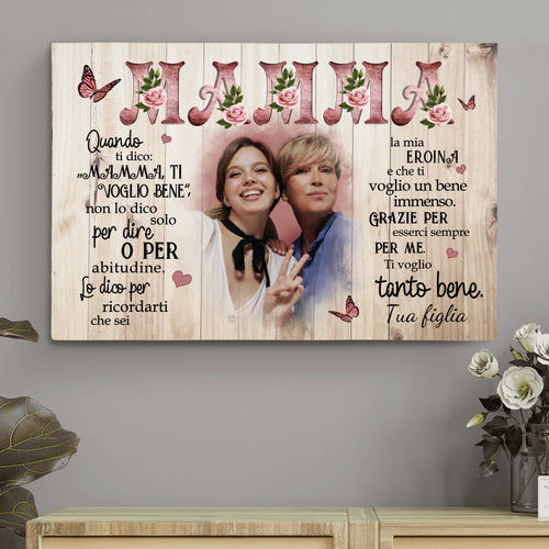 Tela personalizzata per la mamma con cornice in legno massello, stampa nitida e colori brillanti – Motiv 2