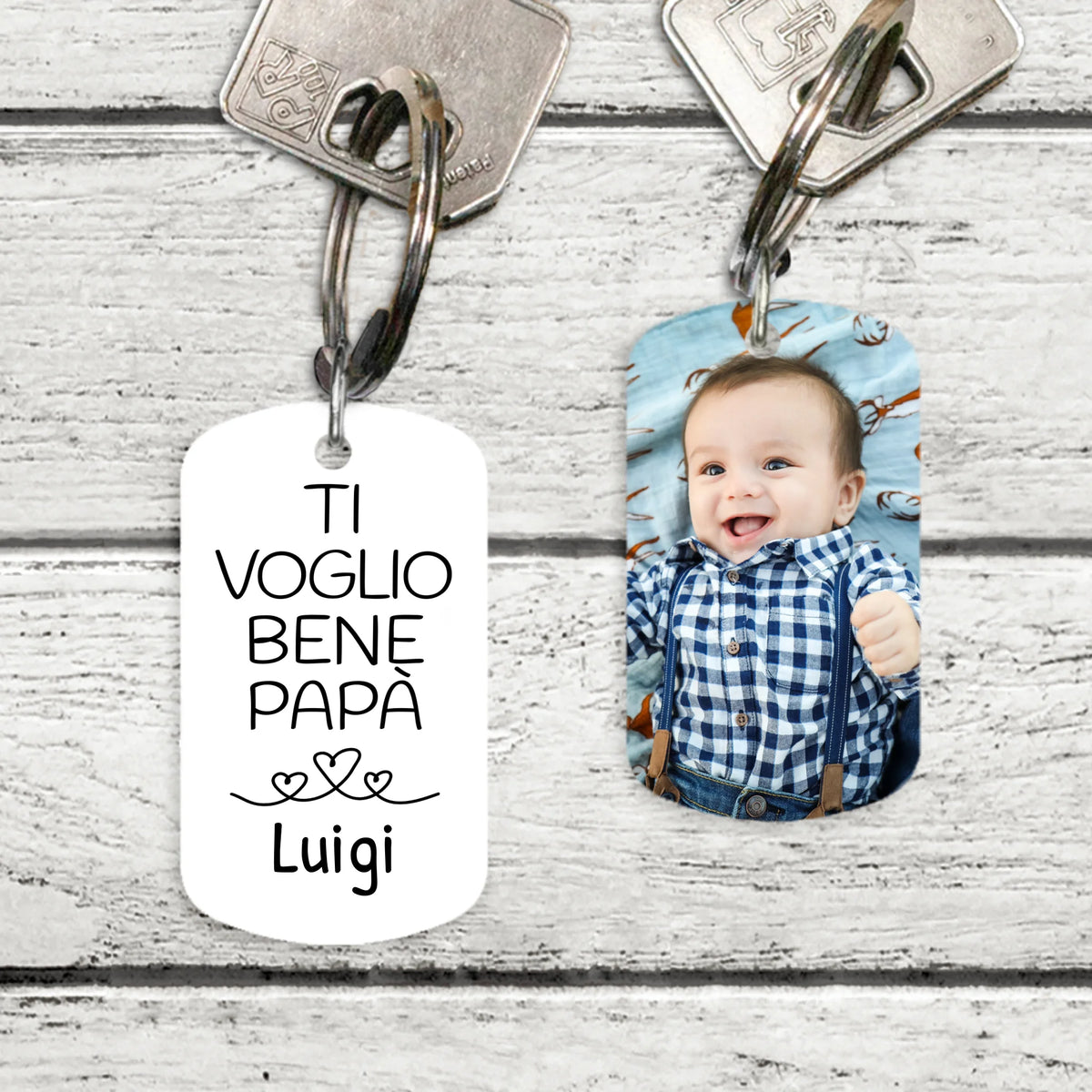 Portachiavi personalizzato per papà in metallo stampato acciaio inossidabile Il mio Papà