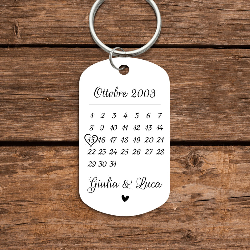 La nostra giornata - Portachiavi con foto e anniversario per coppie