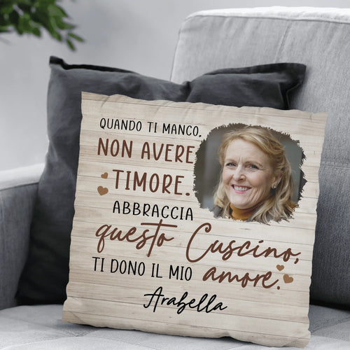 Cuscino personalizzato per la famiglia con nomi incisi, morbido e lavabile – Motiv 2