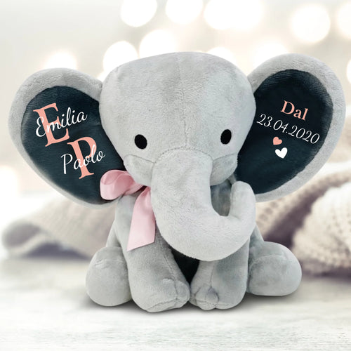 Peluche elefante morbido personalizzato con iniziali, regalo di coppia Insieme dal – Motiv 2
