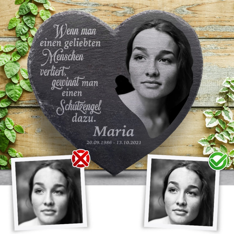 Per sempre – Cuore in ardesia personalizzato come ricordo della persona cara