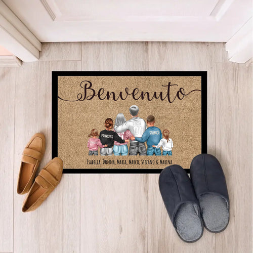 Fußmatte personalizziert Familie mit Design Noi, antiscivolo, perfekt als Geschenk – Motiv 2