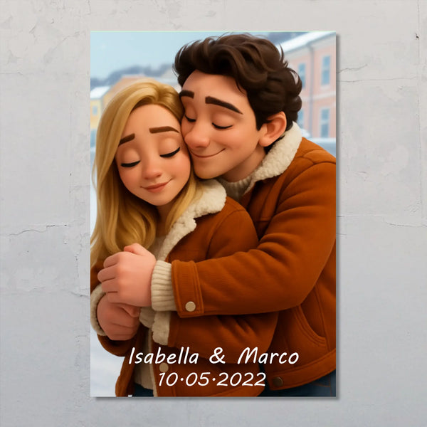 Cartoon Love - Poster personalizzato con effetto cartoon 3D in stile fumetto