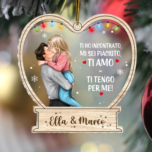 Decorazione natalizia acrilico trasparente personalizzabile con nomi e design esclusivo – Motiv 2