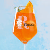 Fiore – Calice da vino personalizzato con iniziale e nome