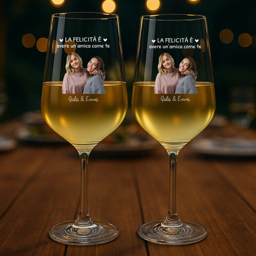 Calice da vino personalizzato con foto per migliori amiche, stampa UV-DTF 450ml – Motiv 2