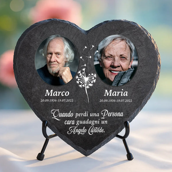 Schieferherz mit personalisiertem Aufdruck - UV-beständig und wetterfest - als Geschenk zur Erinnerung von Love & Faith 1