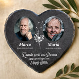 Schieferherz mit personalisiertem Aufdruck - UV-beständig und wetterfest - als Geschenk zur Erinnerung von Love & Faith