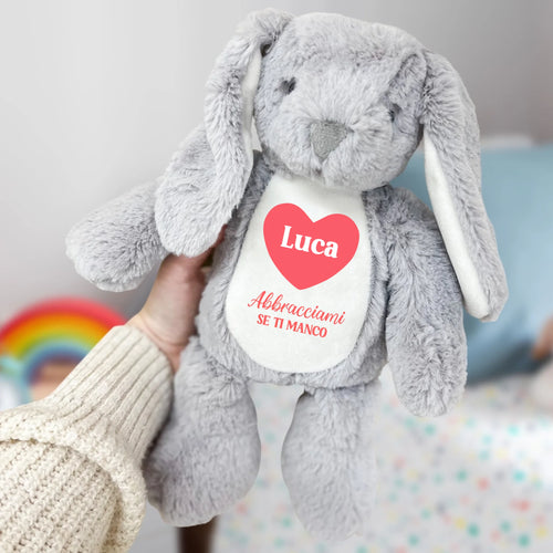 Stoffhase personalizzato Abbracciami, peluche coniglio morbido 34 cm per bambini – Motiv 2