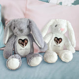 La tua foto - Coniglietto di peluche con foto e nome personalizzati per coppie
