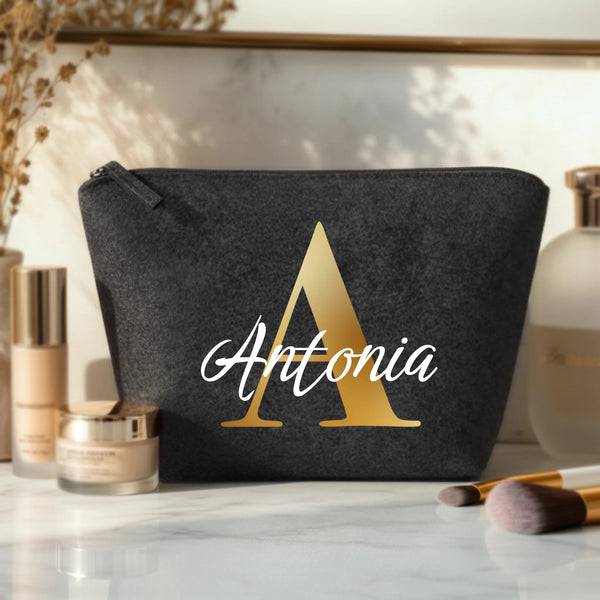 Iniziale - Borsa cosmetica in feltro