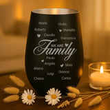 Regalo personalizzato: portacandela nero e argento con incisione dei nomi - realizzato da Love & Faith