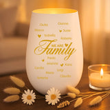 Regalo personalizzato: portacandela bianco e oro con incisione dei nomi - realizzato per Love & Faith