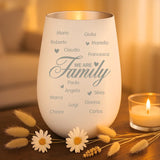 Regalo personalizzato: portocandela bianco a argento con incisione dei nomi - realizzato da Love & Faith