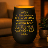 Regale personalizzato: portacandela nero e oro con incisione dei nomi - realizzato da Love & Faith