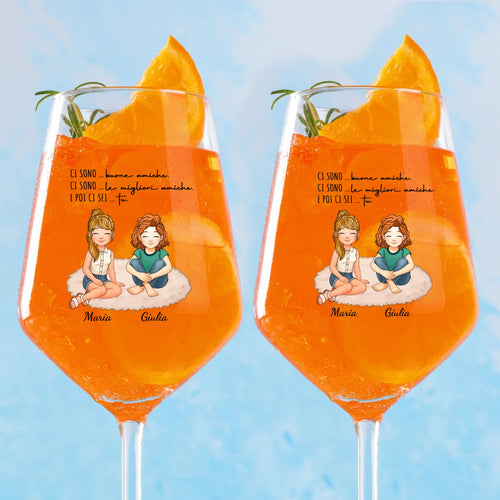 Bicchiere da vino personalizzato per migliori amiche con stampa personalizzata, capacità 450 ml – Motiv 2