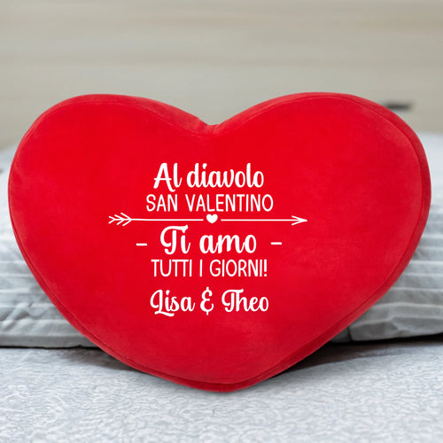 Cuscino cuore personalizzabile in peluche morbido, regalo San Valentino per coppie