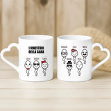 Regalo personalizzato - tazza bianca con manico a forma di cuore e nome personalizzato - realizzata da Love & Faith