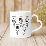 Regalo personalizzato - tazza bianca con manico a forma di cuore e nome personalizzato - realizzata da Love & Faith