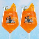 Il miglior papà – Bicchiere da vino personalizzato con caricamento foto e dedica per papà