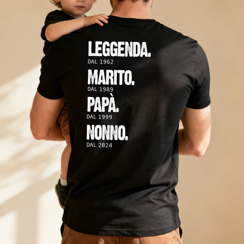 T-shirt personalizzata papà e nonno Generazioni stampa retro DTF