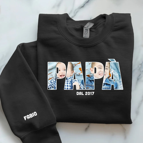 Maglione personalizzato Il Papà con caricamento foto per papà e nonno, materiale morbido premium