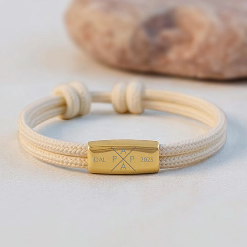 Bracciale personalizzato in corda nautica Capitano con regolazione perfetta, ideale per la festa del papà