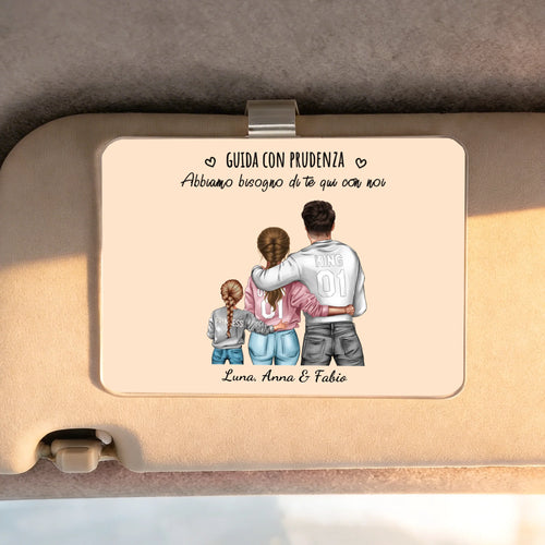 Clip acrilico personalizzato per parasole auto Ogni giorno con stampa foto famiglia