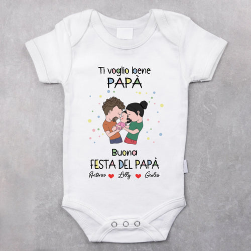 Body neonato personalizzato festa del papà con design individuale, morbido e confortevole