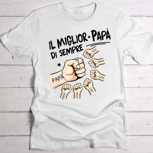 T-Shirt personalizzata papà Il miglior papà di sempre in cotone con stampa DTF