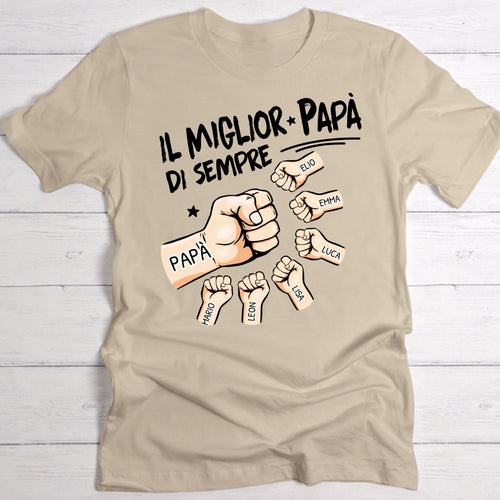 T-Shirt personalizzata papà Il miglior papà di sempre in cotone con stampa DTF – Motiv 2