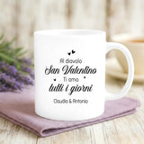 Regalo personalizzato - tazza bianca con frase e nome personalizzati - realizzata da Love & Faith