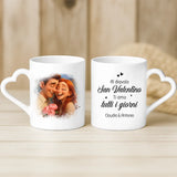 Regalo personalizzato - tazza bianca con manico a forma di cuore e nome personalizzato - realizzata da Love & Faith