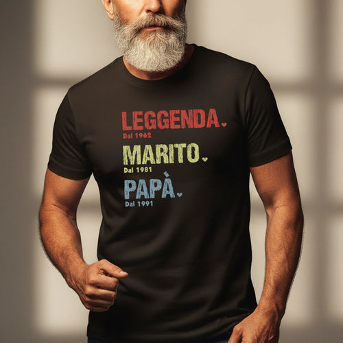 T-Shirt personalizzata uomo Festa del Papà in cotone, stampa DTF di alta qualità - Leggenda da – Motiv 2
