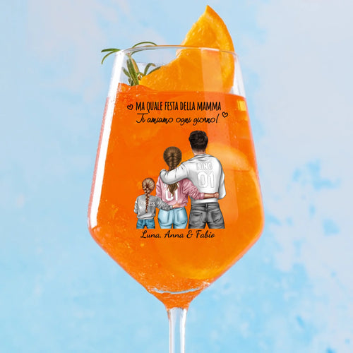 Calice da vino personalizzato 450ml con stampa UV-DTF, ideale per Festa del Papà e Festa della Mamma – Motiv 2