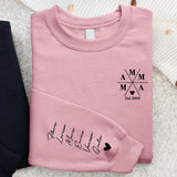 Mamma – Maglione personalizzata dal design moderno con i nomi dei bambini