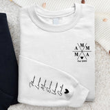 Mamma – Maglione personalizzata dal design moderno con i nomi dei bambini