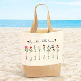 Borsa personalizzata per la nonna con fiori e nome, manici solidi, materiale robusto – Motiv 2