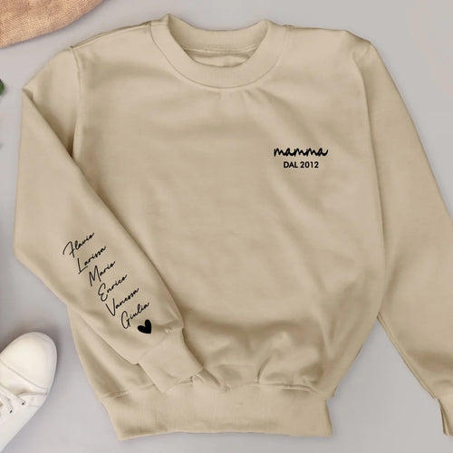 Maglione personalizzato La nostra Mamma con stampa DTF, regalo ideale per genitori, nonni e famiglie – Motiv 2