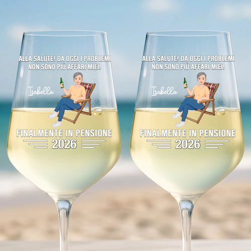 Calice da vino personalizzato 450 ml con frase e illustrazione Alla libertà, stampa UV-DTF colori intensi, regalo – Motiv 2