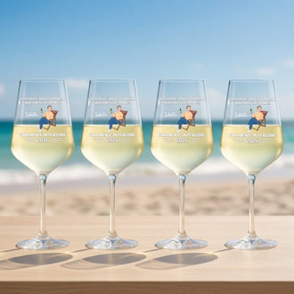 Calice da vino personalizzato 450 ml con frase e illustrazione Alla libertà, stampa UV-DTF colori intensi, regalo – Motiv 3