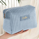 Borsa cosmetica in velluto personalizzata con nome in lamina metallica, design elegante per trucco e accessori – Motiv 5