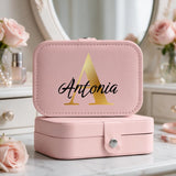 Écrin à bijoux rose en cuir PU avec personnalisation – fabriqué par Love & Faith