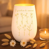 Regalo personalizzato: portacandela bianco e oro con incisione dei nomi - realizzato per Love & Faith