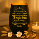 Regalo personalizzato: portacandela nero e oro con incisione dei nomi - realizzato da Love & Faith